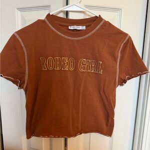 Rodeo Girl Rust Crop Tee